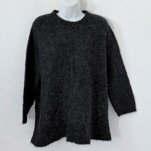 J. Crew Alpaca/Merino Wool blend Fussy Slouchy Sweater in Charcoal Gray